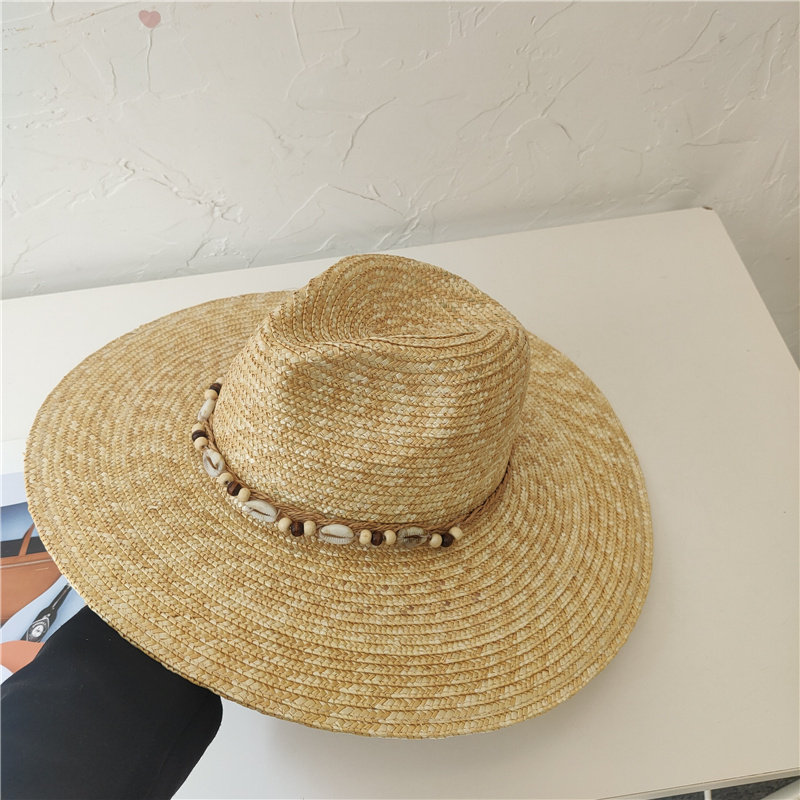 ins时尚博主度假风爵士麦秆帽子男女春夏大檐沙滩防晒遮阳帽草帽,淘宝优惠券,粉丝福利购,淘宝优惠卷