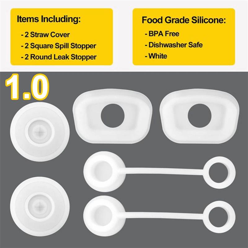 Silicone Spill Proof Stopper Set of 6 Compatible for Stanley - 图0