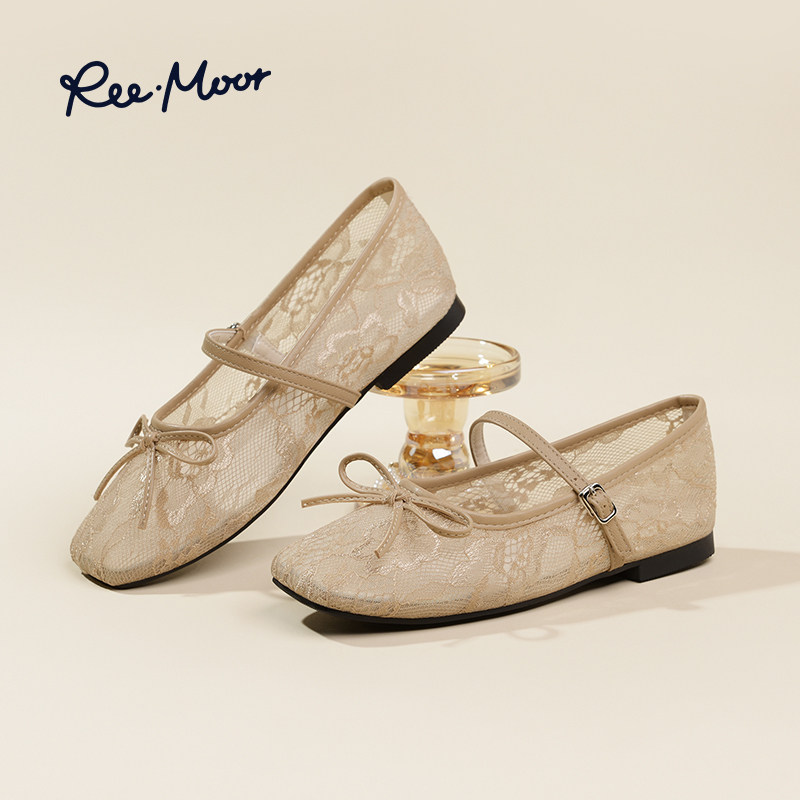 reemoor2026新款法式复古蕾丝蝴蝶结玛丽珍鞋女平底单鞋女睿慕,淘宝优惠券,粉丝福利购,淘宝优惠卷
