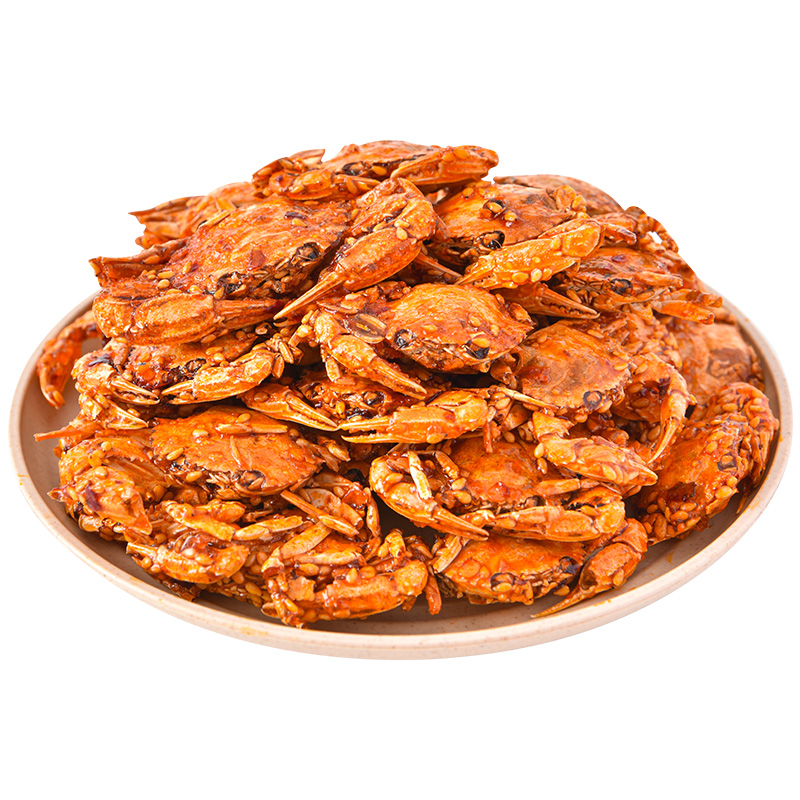 俏美味旗舰店香辣蟹即食海鲜酥脆麻辣小螃蟹肉网红爆款海味解馋休闲下饭小零食3