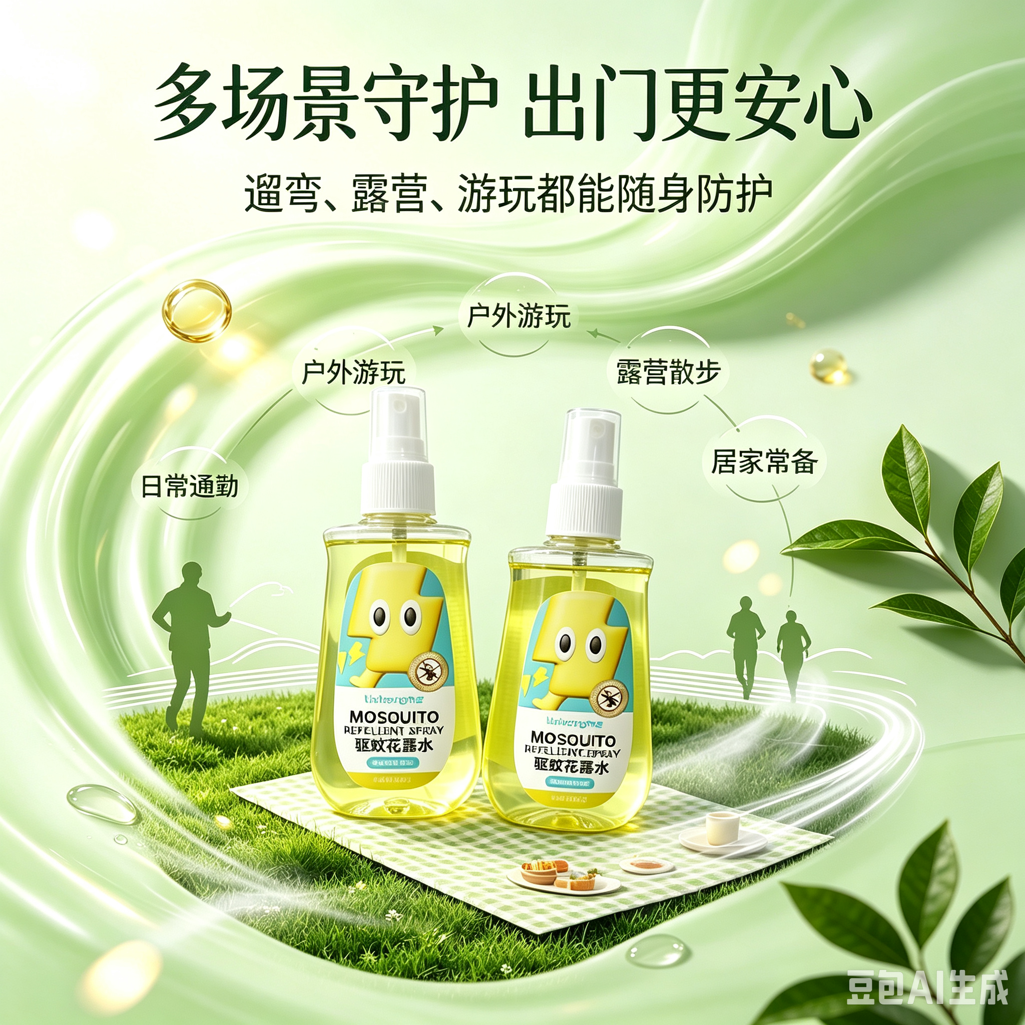 【力圣】驱蚊花露水驱蚊神器户外学生军训便携防护长效驱蚊防蚊水