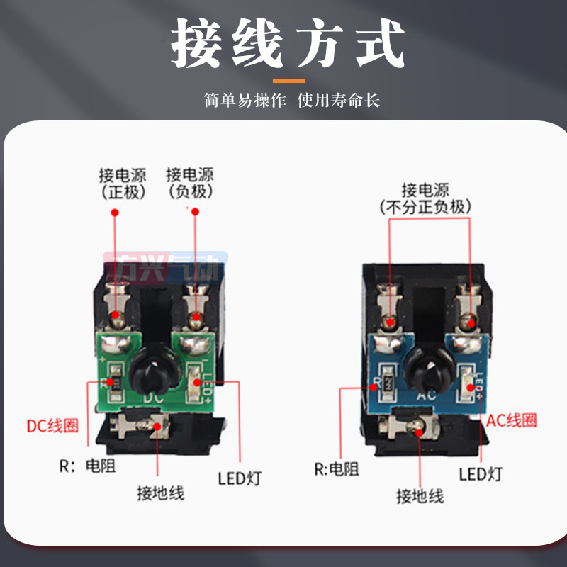 电磁阀线圈4V210-08 310-10 410-15全铜2V3V气动阀头220VDC24V12V - 图1