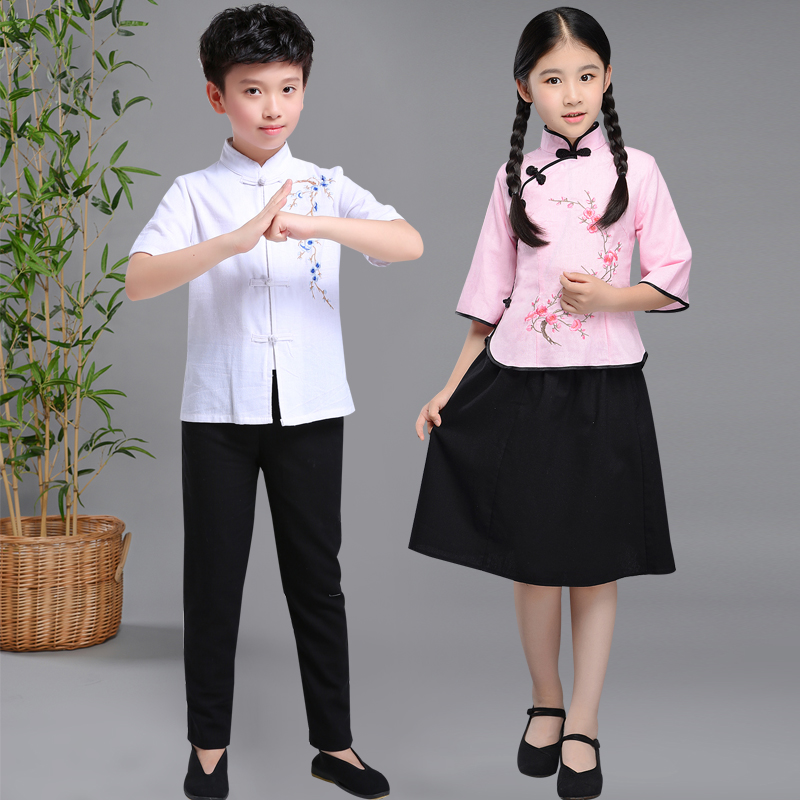 儿童民国风演出服学生装五四青年合唱幼儿园诗歌朗诵运动会国庆节