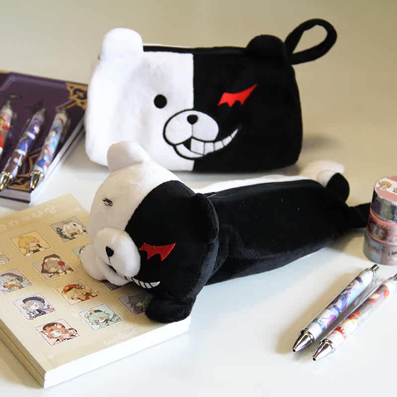 漫工厂弹丸论破黑白熊毛绒笔袋文具袋弹丸轮舞化妆袋零钱包玩偶,淘宝优惠券,粉丝福利购,淘宝优惠卷