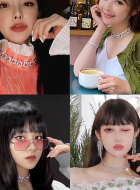 镶钻锆石锁骨链choker高级感配饰项链女轻奢小众链子项圈装饰颈链