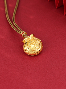 情人节礼物925银镀金福袋吊坠