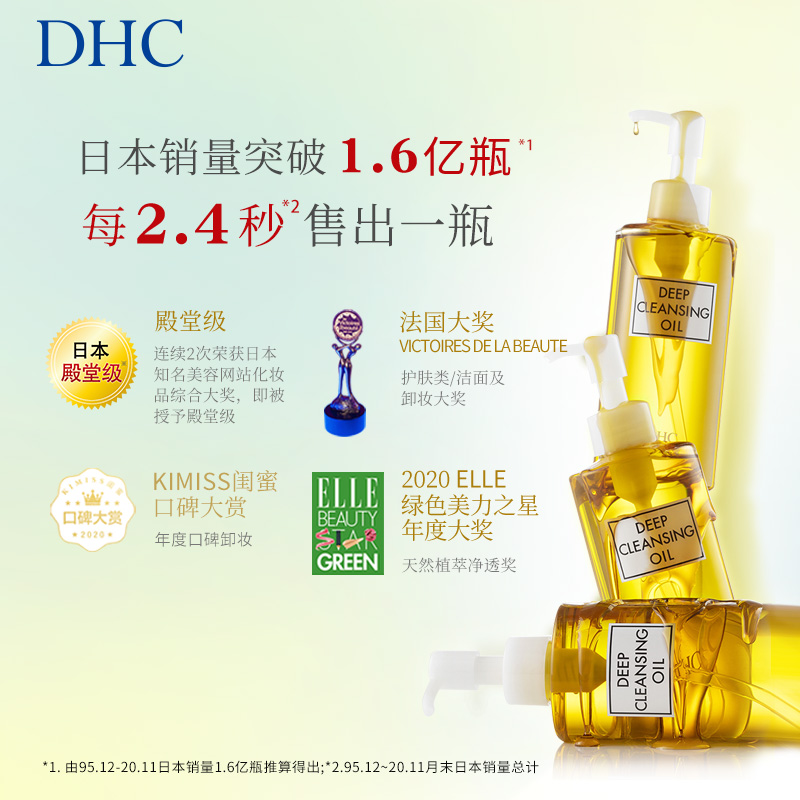 【假1赔10】DHC橄榄卸妆油200mlx2卸妆乳化快清洁毛孔