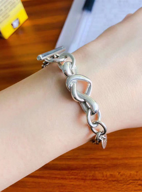 潘家s925银心意交织手链扭曲打结之心个性珠宝时尚饰品情侣礼物女