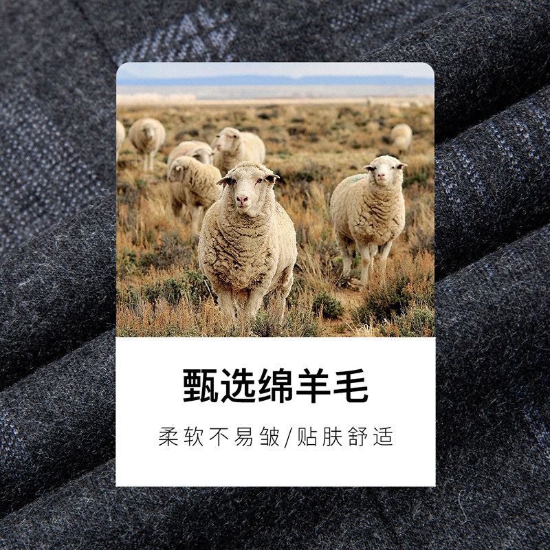 【商场同款】才子男装羊毛呢大衣男2024秋冬季保暖休闲中长款外套,淘宝优惠券,粉丝福利购,淘宝优惠卷