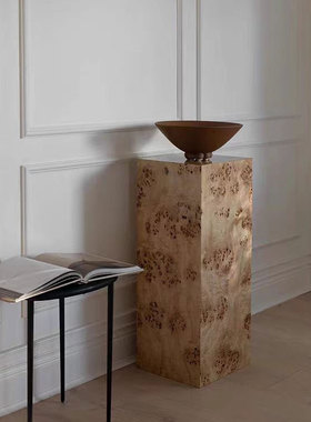 中古风格木桩墩子树瘤艺术家居客厅书房玄关高级感展示台落地摆件