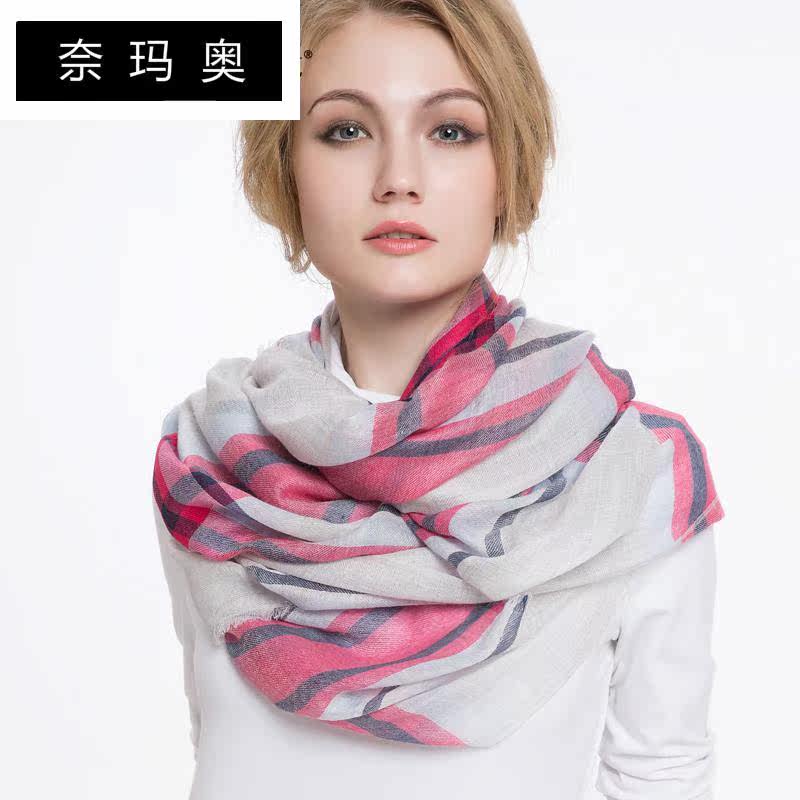 奈玛奥新款山羊绒围巾薄款两用格子 奈玛奥围巾/丝巾/披肩