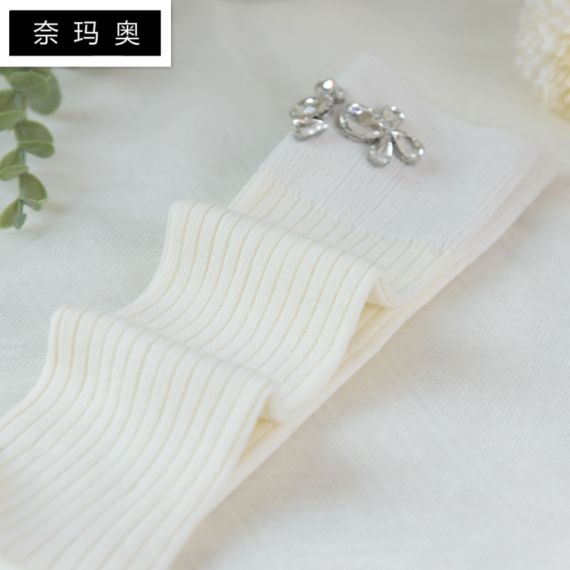 新款秋冬jk白钻bling闪钻棉中筒袜 奈玛奥短袜/打底袜/丝袜/美腿袜