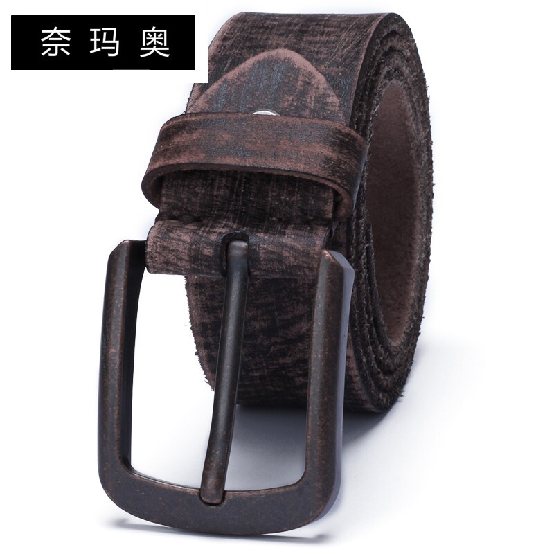 奈玛奥男士复古针扣头层潮牛皮腰带 奈玛奥腰带/皮带/腰链