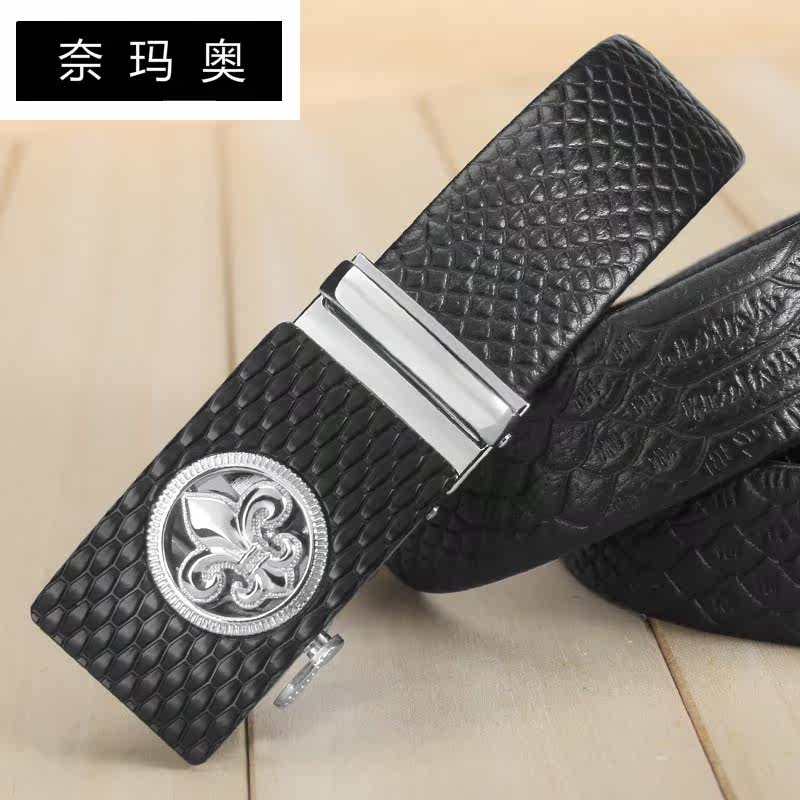 奈玛奥男士真皮自动扣花朵牛皮裤带 奈玛奥腰带/皮带/腰链