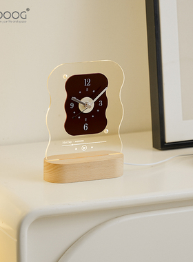 卧室床头氛围感小夜灯时钟摆件