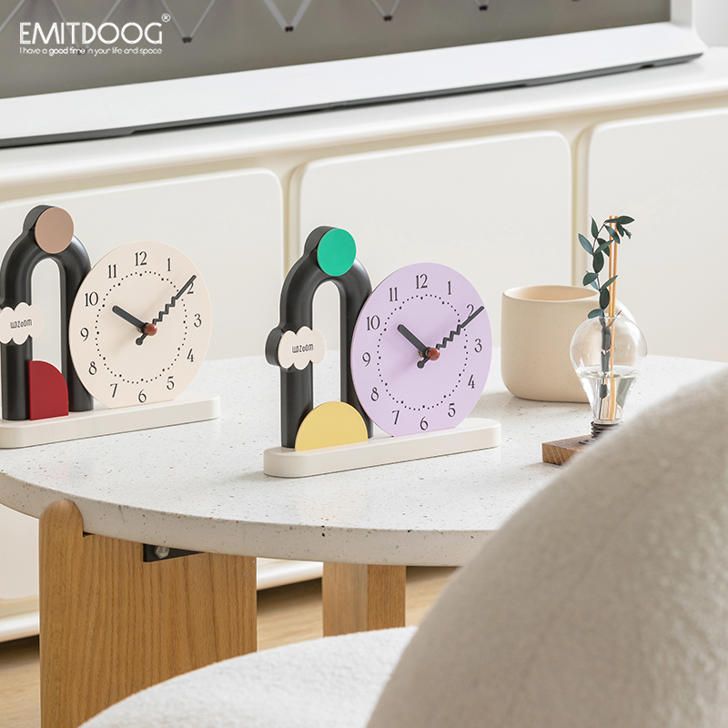 EMITDOOG奶油风家居装饰品桌面摆件客厅玄关电视柜酒柜创意座钟,淘宝优惠券,粉丝福利购,淘宝优惠卷