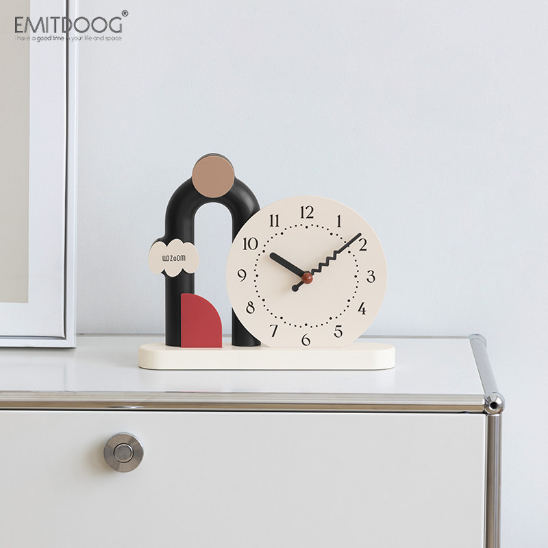 EMITDOOG奶油风家居装饰品桌面摆件客厅玄关电视柜酒柜创意座钟,淘宝优惠券,粉丝福利购,淘宝优惠卷