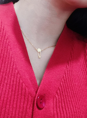 18K金纯银儿童学生INS原创锁骨链