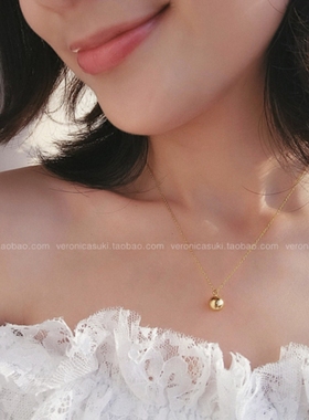 法国高级感金球手镯巴黎纯银