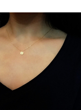 美国少女心18K金笑脸项链