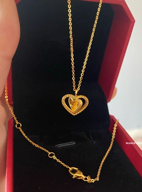 气质LOVE旋转爱心项链调太幅纯银