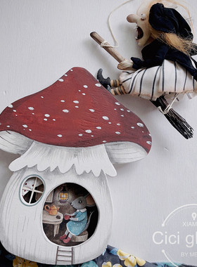 木制壁灯卡通装饰品手绘