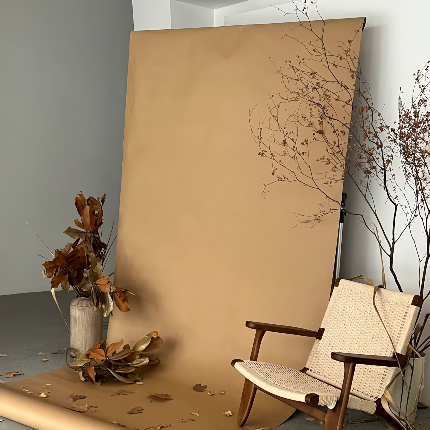 秋季氛围长卷牛皮纸卷草垛商场橱窗造景装饰摆件秋日落叶打卡布置,淘宝优惠券,粉丝福利购,淘宝优惠卷