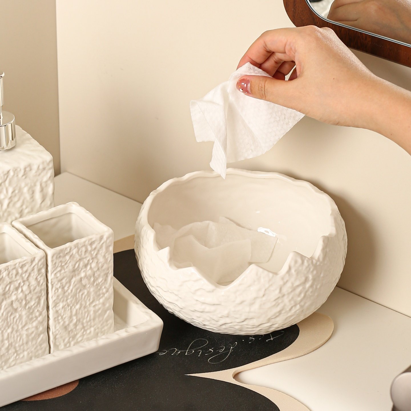 2025新款家用陶瓷托盘收纳牙刷架套装卫生间洗漱台高端牙刷置物架,淘宝优惠券,粉丝福利购,淘宝优惠卷