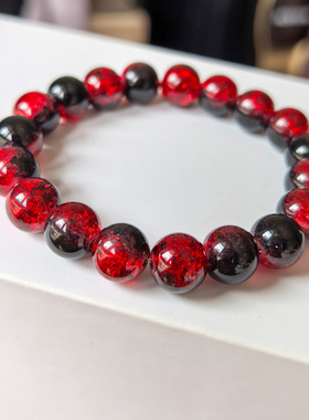 10mm双色渐变爆花珠手串批发货源