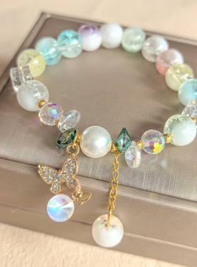 奶盖爆花蝴蝶国风手链小众设计in