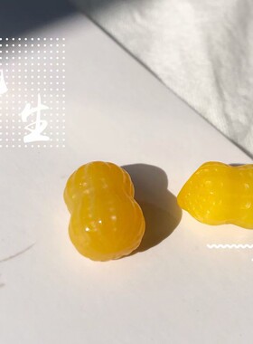 2026黄玉髓黄玛瑙花生吊坠项链小滴溜万能扣小挂件小配件花生好事