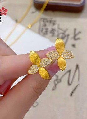 2026小红书款百合首饰套装轻奢高级感富家千金仙女款四叶花瓣项链