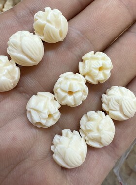 2026象牙果雕刻配珠莲花珠DIY菩提果手串配饰手持手机链配件女