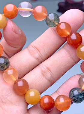 2026天然福禄寿手串 红绿黄福绿寿水晶手链福禄寿发晶 厂家直销