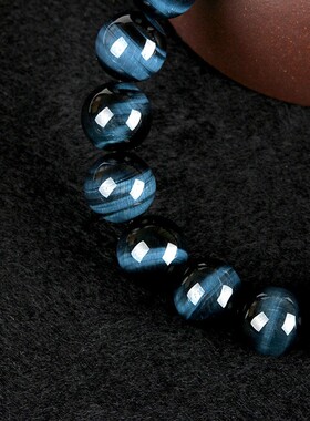 2026天然蓝虎眼石手链闪电眼蓝虎眼石手串 木变石饰品工厂直销虎