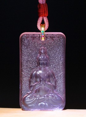 2026厂家直销古法琉璃佛牌挂件方牌菩提吊坠结缘品佛像观音项链法