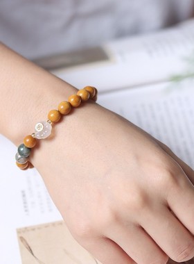 2026天然芭比檀香木质佛珠手串手链搭配掌上有钱民族风文玩男女款