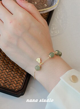 2026唯逸天然和田玉手链女气质复古ins小众设计高级轻奢闺蜜礼物