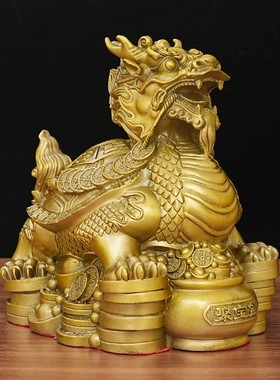 2026全铜龙龟摆件聚宝龙龟金钱龟神兽赑屃霸下家居办公室装饰品聚