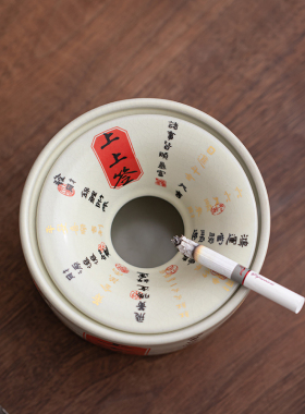 鑫裕源青花缠枝莲漏斗烟灰缸