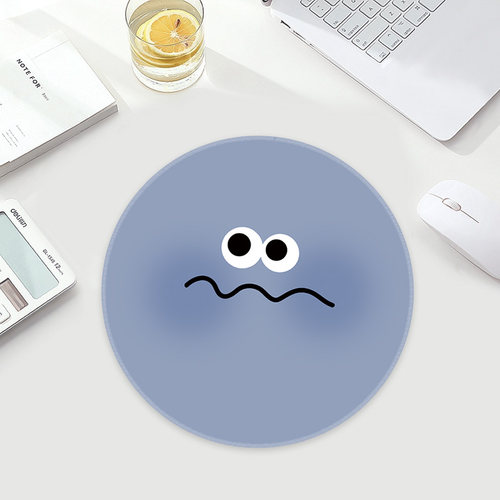 极简ins风表情包鼠标垫圆形小号加厚办公护腕垫女生防滑桌面软垫 - 图2