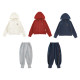 Youyou boys 2026 spring and autumn new color solid hooded warm jacket windproof leggings ກິລາເດັກນ້ອຍຊຸດສອງຊິ້ນ