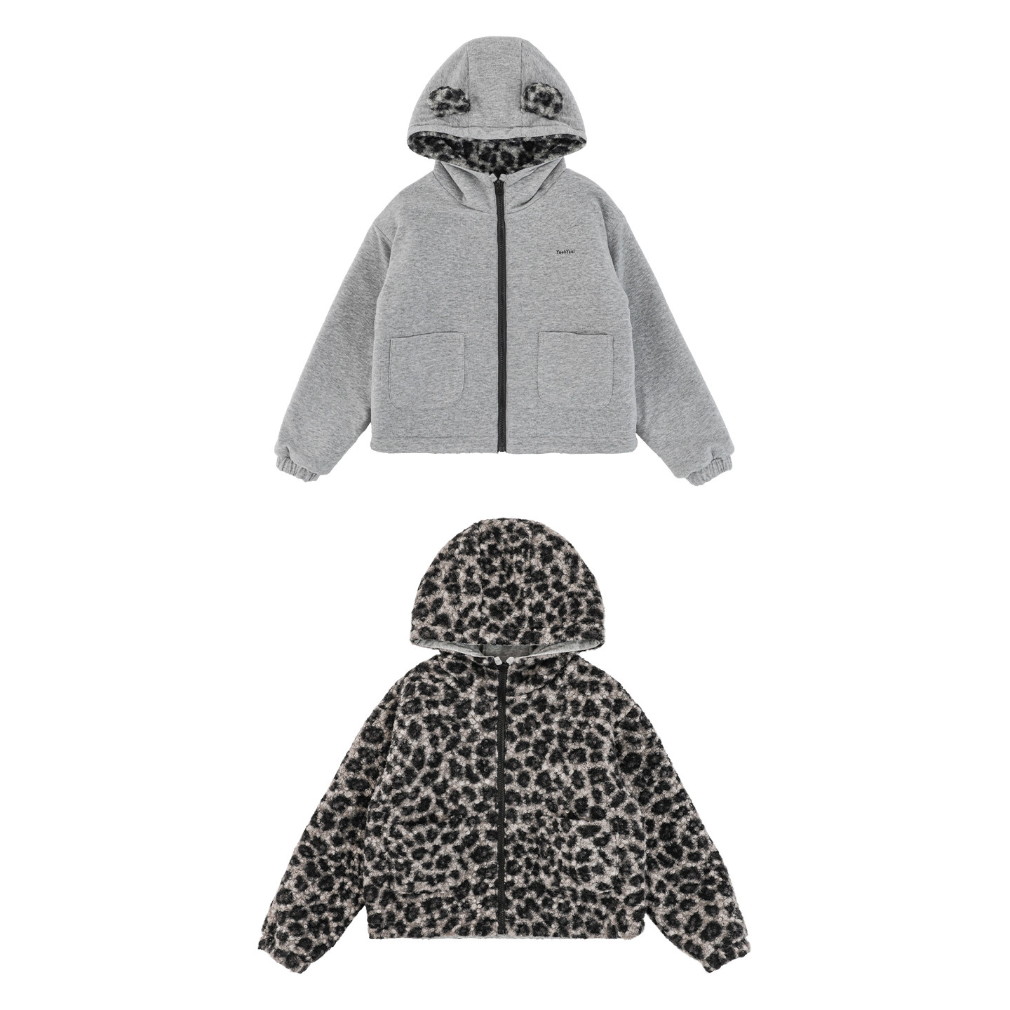 幼悠男童抗风保暖炫酷豹纹一衣两穿小熊耳休闲连帽时尚毛绒外套潮,淘宝优惠券,粉丝福利购,淘宝优惠卷