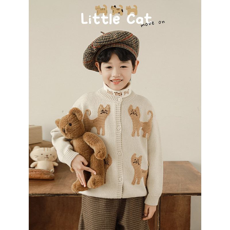 幼悠男童2025新款长袖猫咪高领t恤秋冬款亲肤柔软保暖儿童打底衫,淘宝优惠券,粉丝福利购,淘宝优惠卷