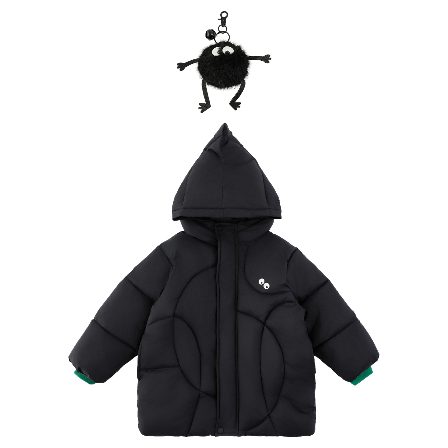 幼悠男童杜邦三防大眼萌仔95白鸭绒羽绒服冬季蓬松保暖连帽外套潮 - 图3