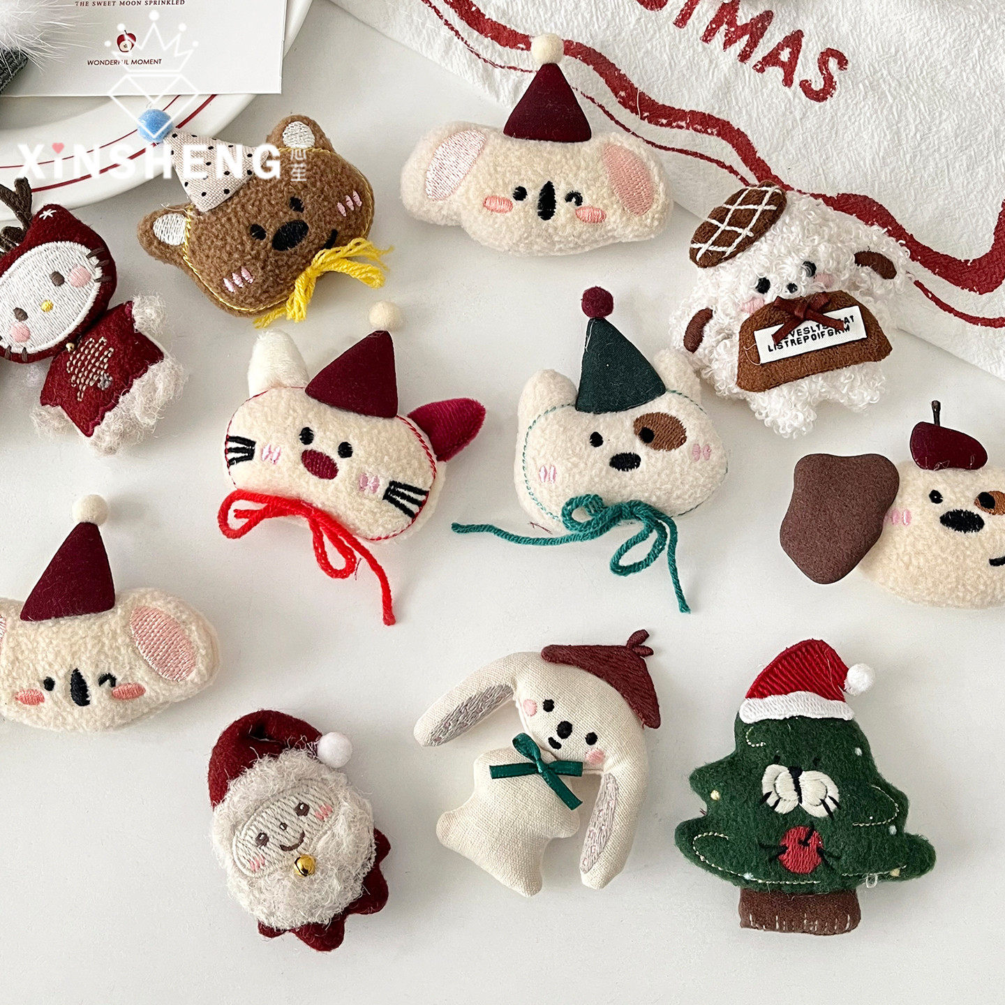 【圣诞节新品】芯苼 卡通配饰 节日礼物鲜花束包装配件圣诞树挂饰,淘宝优惠券,粉丝福利购,淘宝优惠卷