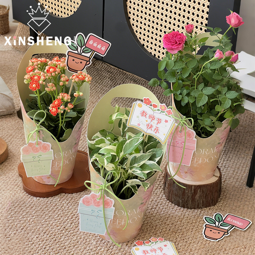 芯苼 原创馥郁油画花盒花店鲜花束手工DIY盆栽绿植插花盒花艺资材,淘宝优惠券,粉丝福利购,淘宝优惠卷