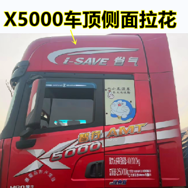 陕汽德龙X5000智行版拉花德龙X5000侧门贴花拉花德龙拉花厂家 - 图1