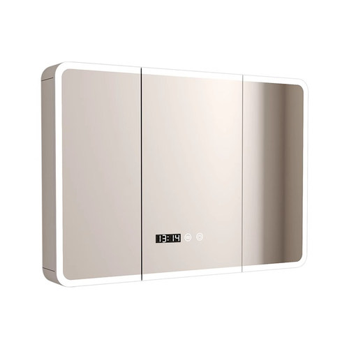 弧形太空铝浴室镜柜单独卫生间镜箱挂墙式智能镜子带灯收纳一体柜 - 图3