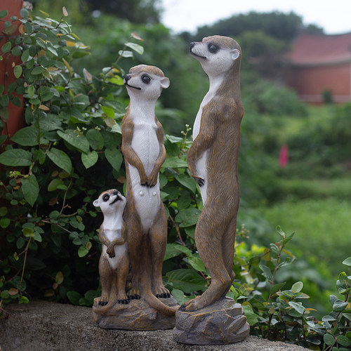 户外花园装饰仿真动物狐獴猫鼬摆件 庭院布置摆件 院子 园艺装饰 - 图2